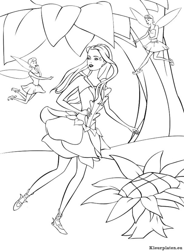 Barbie fairytopia kleurplaten