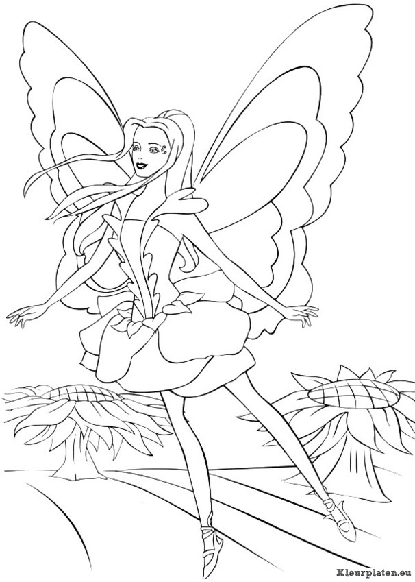 Barbie fairytopia kleurplaten