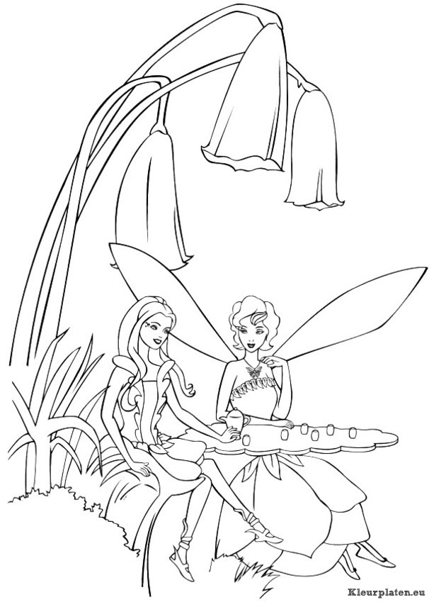 Barbie fairytopia kleurplaten