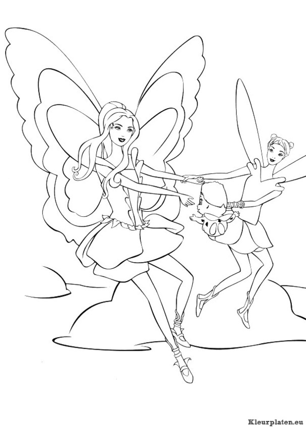 Barbie fairytopia kleurplaten
