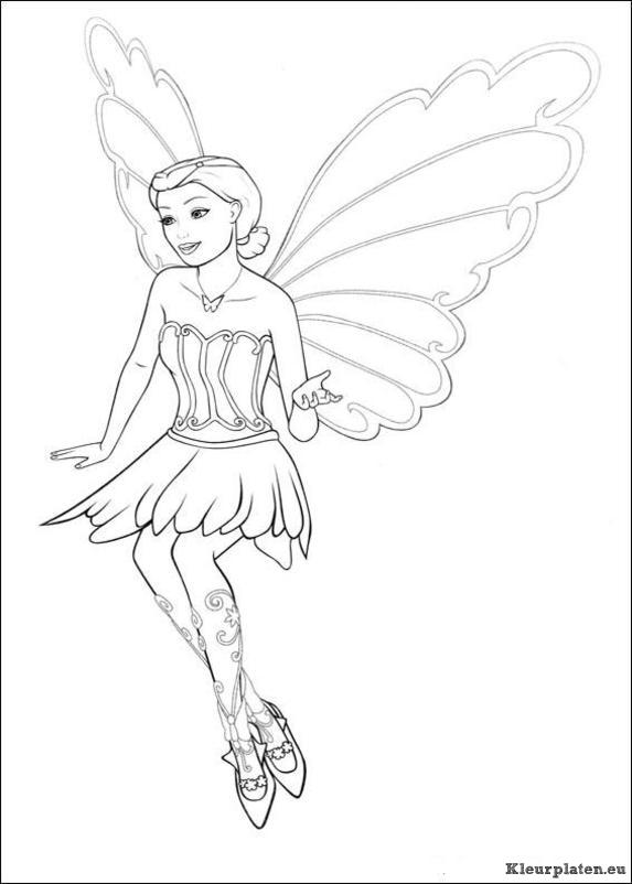 Barbie mariposa kleurplaten