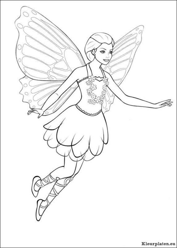 Barbie mariposa kleurplaten