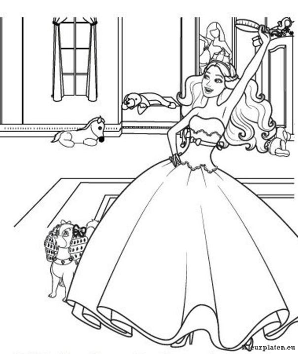 Barbie prinses en de popster kleurplaten