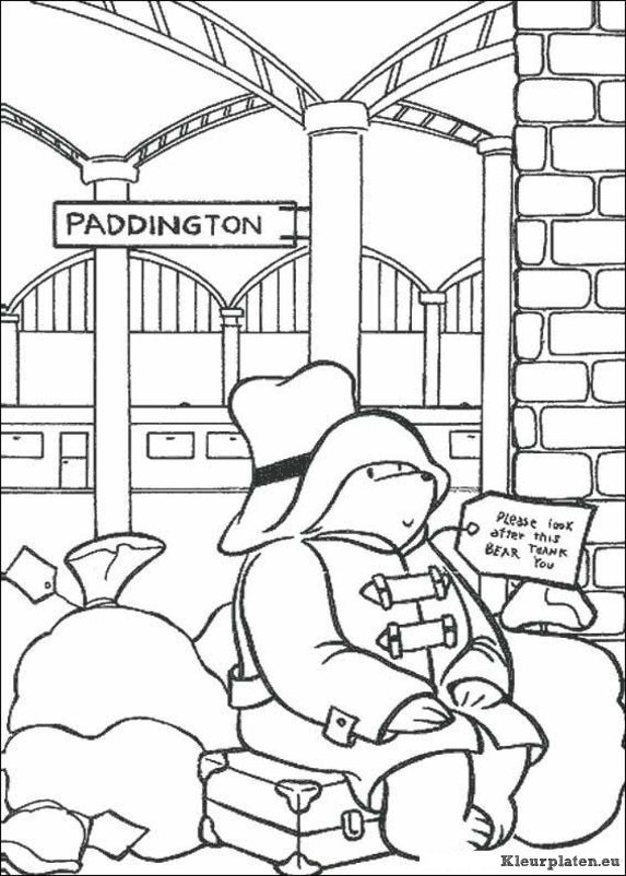 Beertje paddington kleurplaten