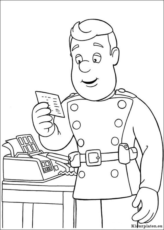 Brandweerman sam kleurplaten