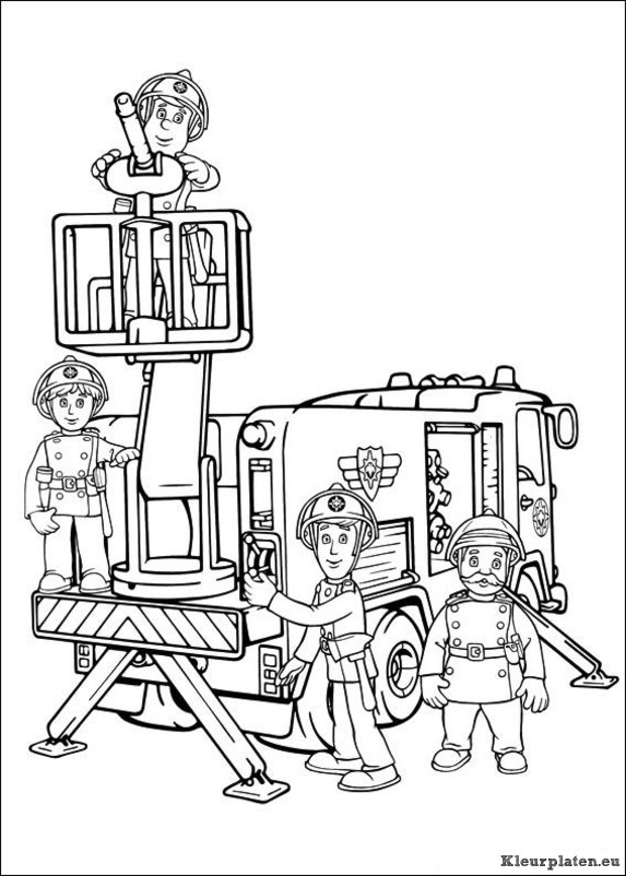Brandweerman sam kleurplaten