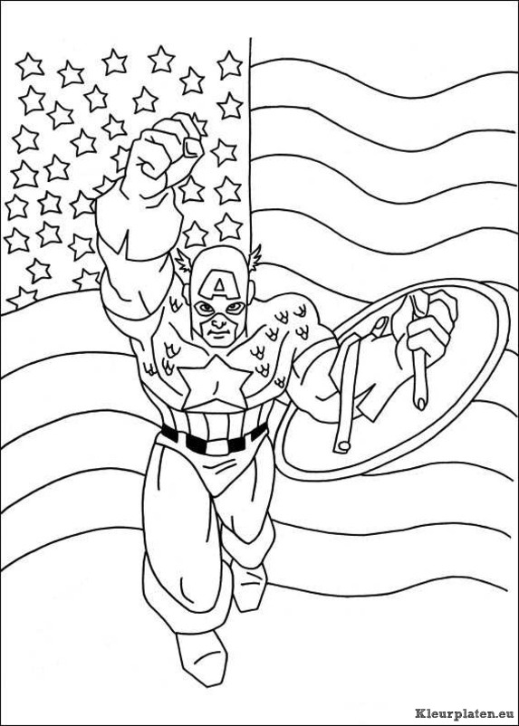 Captain america kleurplaten
