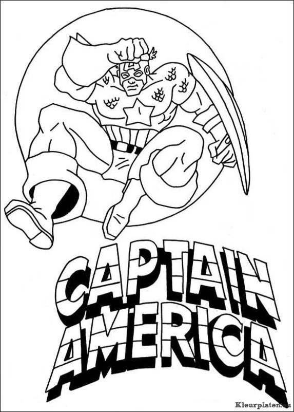 Captain america kleurplaat
