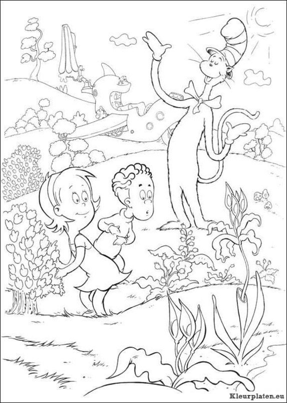 Cat in the hat kleurplaten