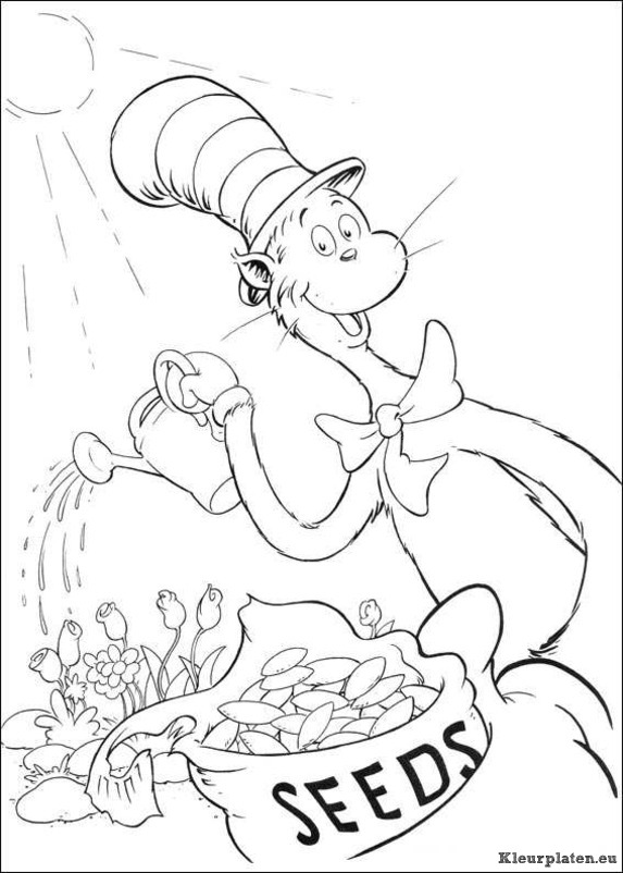 Cat in the hat kleurplaten