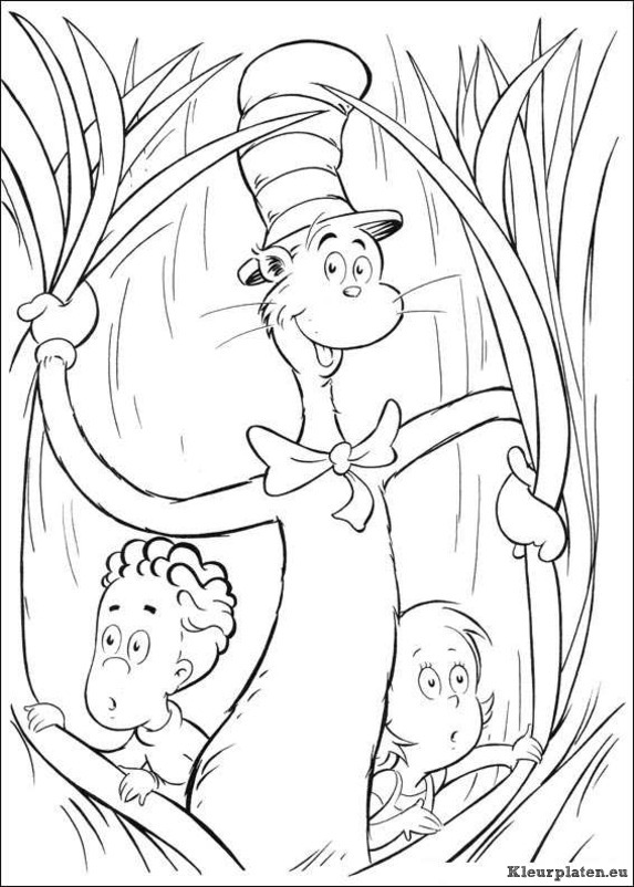 Cat in the hat kleurplaten