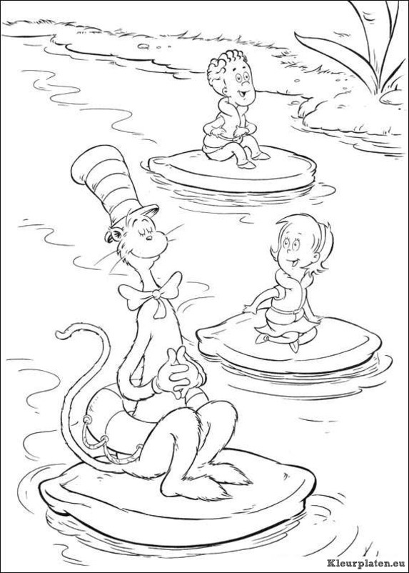 Cat in the hat kleurplaten