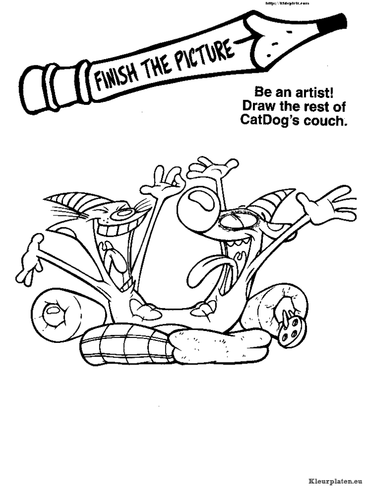 Catdog kleurplaten