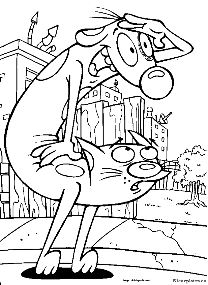 Catdog kleurplaten