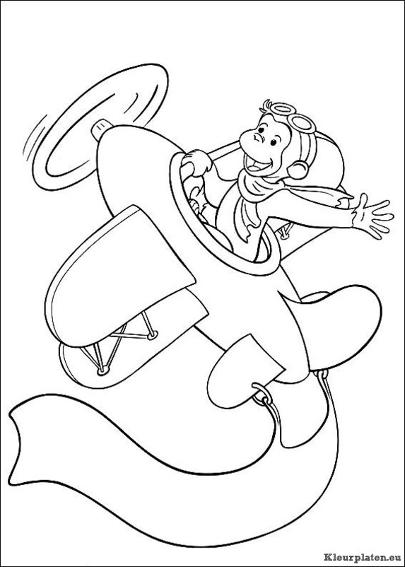 Curious george kleurplaten