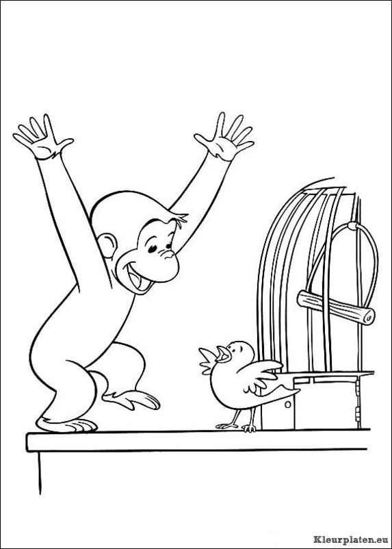 Curious george kleurplaten