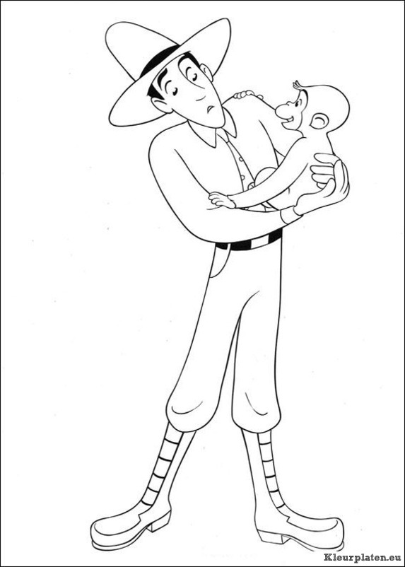 Curious george kleurplaten