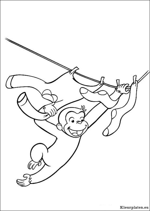 Curious george kleurplaten