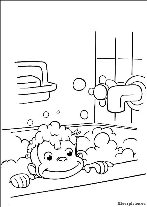 Curious george kleurplaten