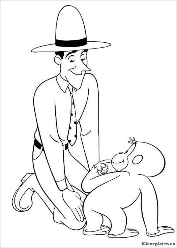 Curious george kleurplaten
