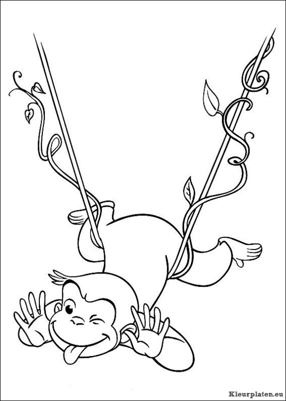 Curious george kleurplaten