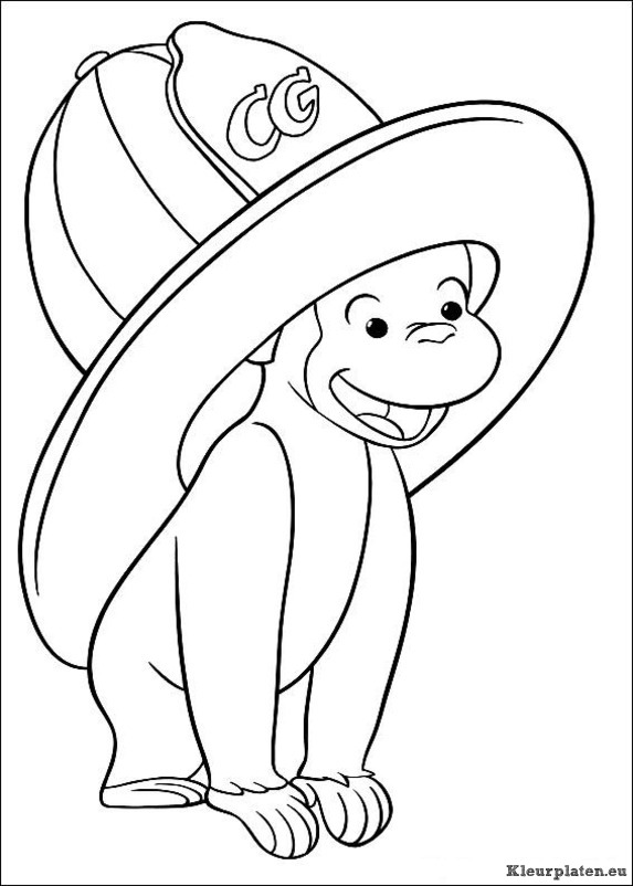 Curious george kleurplaten