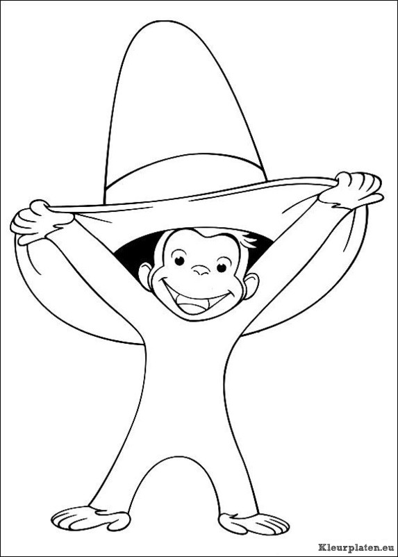 Curious george kleurplaten