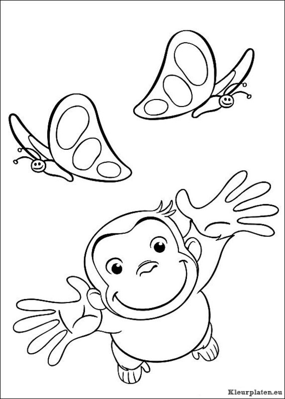 Curious george kleurplaten