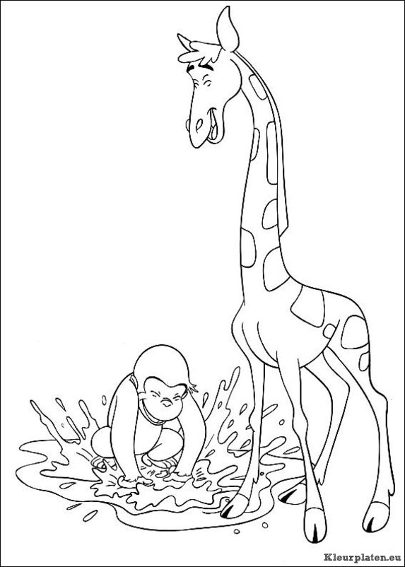 Curious george kleurplaten