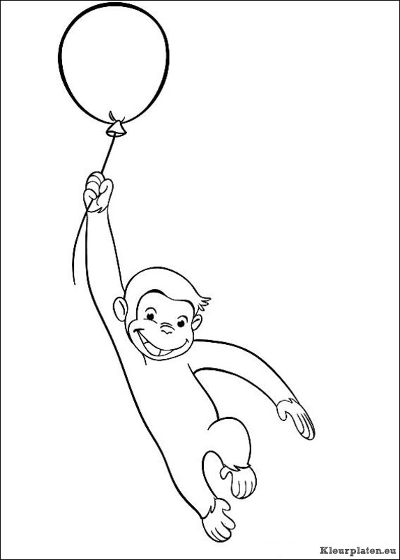 Curious george kleurplaten
