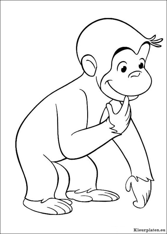 Curious george kleurplaten