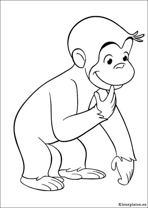 Curious george kleurplaat