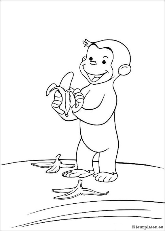 Curious george kleurplaten