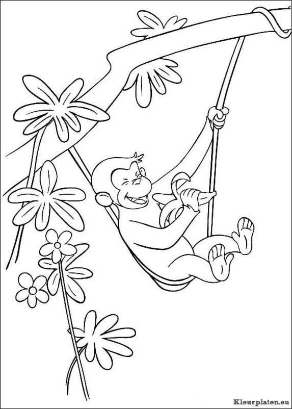 Curious george kleurplaten