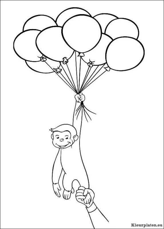 Curious george kleurplaten