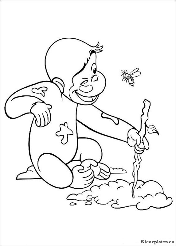 Curious george kleurplaten
