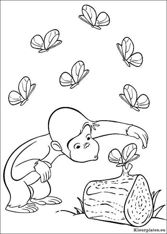 Curious george kleurplaat