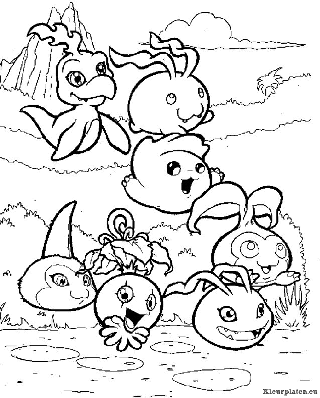 Digimon kleurplaten