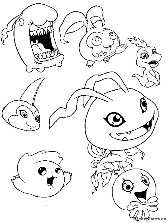 Digimon kleurplaten