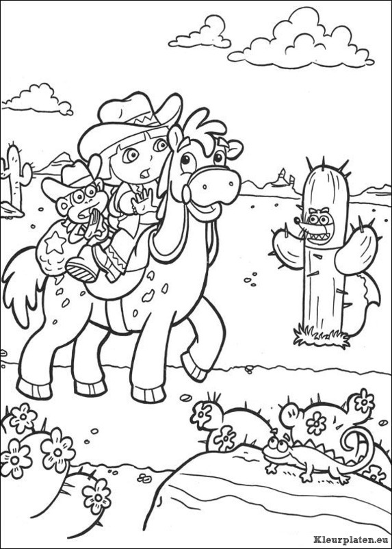 Dora de verkenner 2 kleurplaten