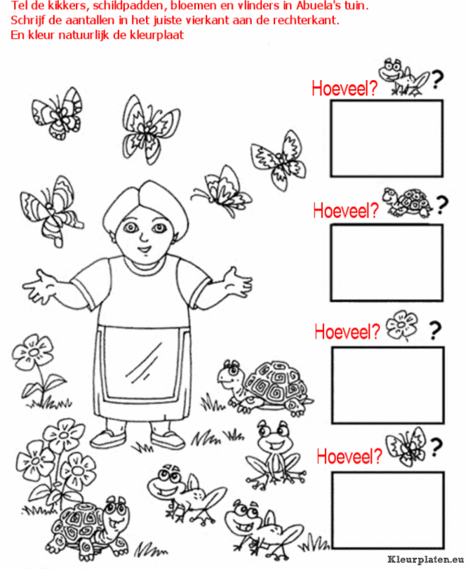 Dora tellen en kleuren kleurplaten