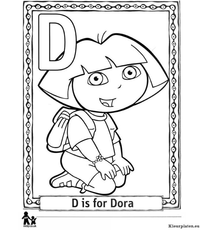 Doras alfabet kleurplaten