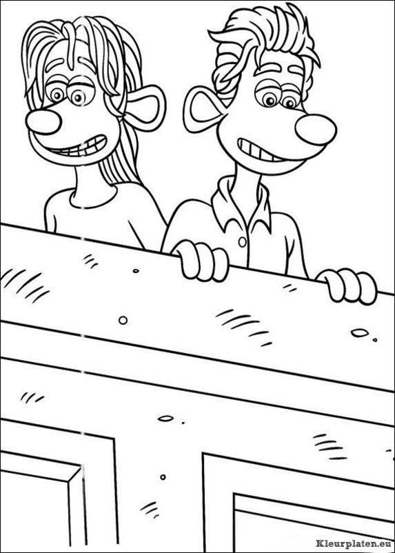 Flushed away of muis van huis kleurplaten
