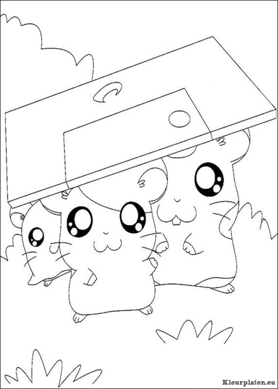 Hamtaro kleurplaten