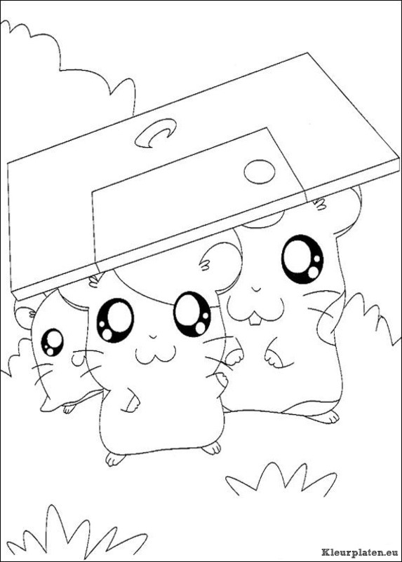 Hamtaro kleurplaat