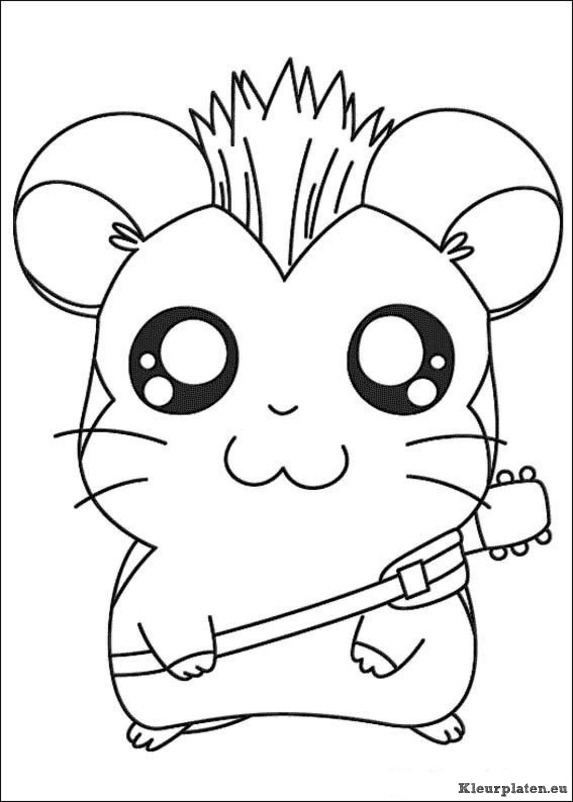 Hamtaro kleurplaat