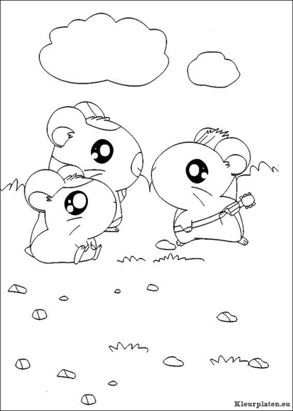 Hamtaro kleurplaat