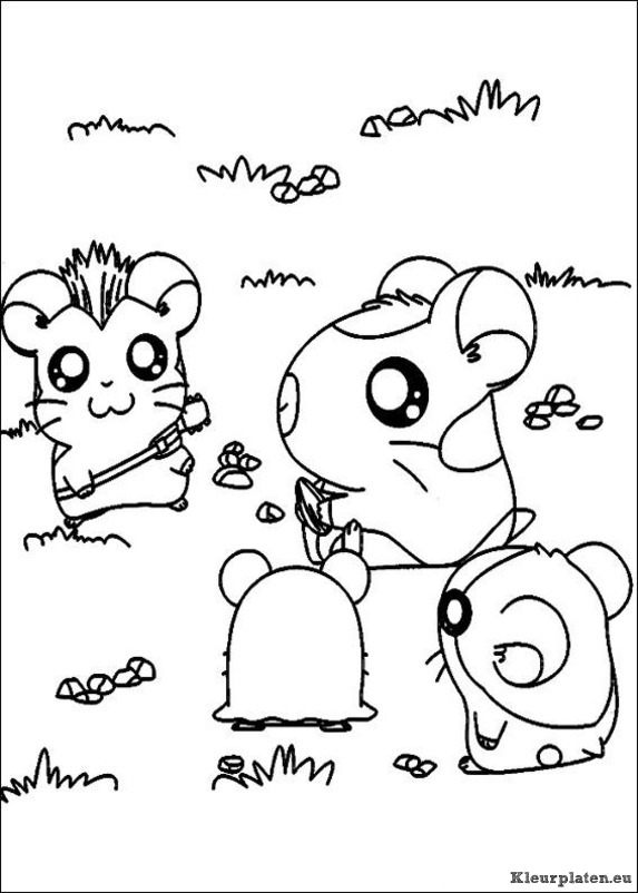 Hamtaro kleurplaten