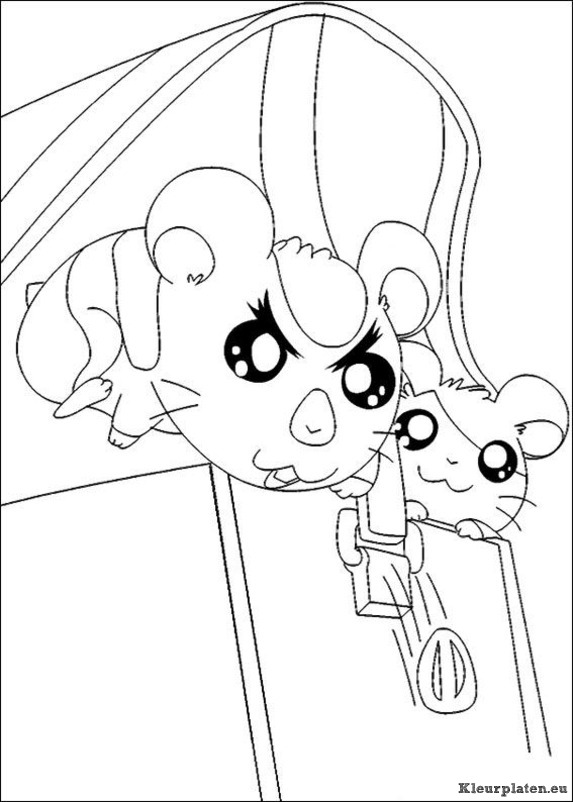 Hamtaro kleurplaten