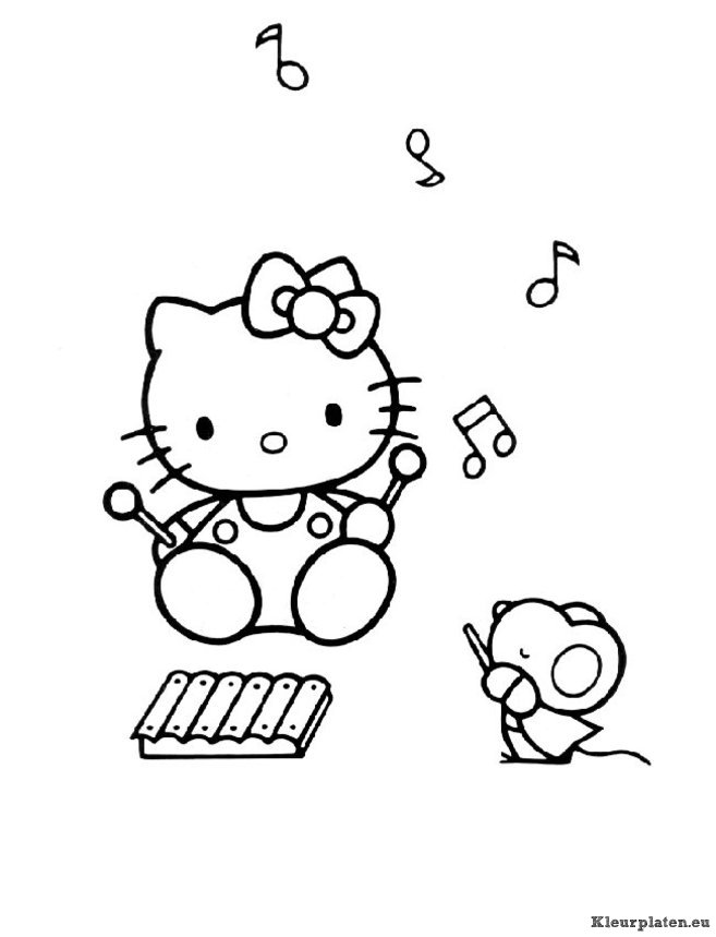 Hello kitty kleurplaten